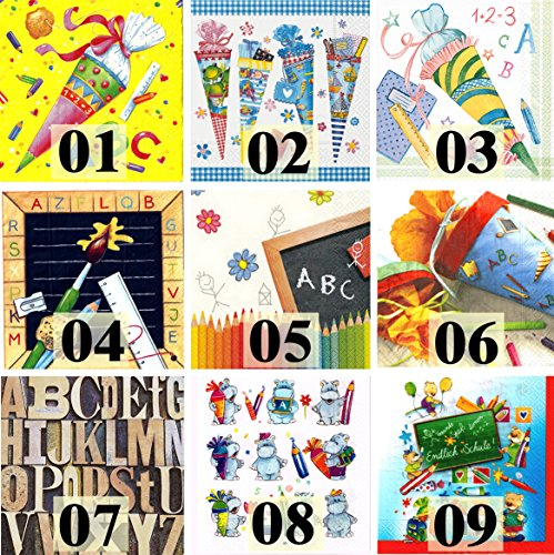 20 Servietten Motiv Auswahl m?glich ABC 33x33cm