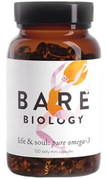 Bare Biology Super-Strength Fish Oil 1,700mg Omega-3 - Life & Soul Daily Minis Omega 3 Capsules, 1,100mg 500mg DHA, Supports Heart, Brain Function & Eye Health