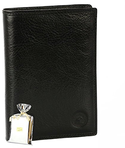 ELEPHANT D'OR Grand Classique Portefeuille en Cuir Noir N1328 - Grand Portefeuille Homme Pack Cadeau Noël, Une fête, Un Anniversaire, Noir, 15, Classique, Noir, 15, Classique