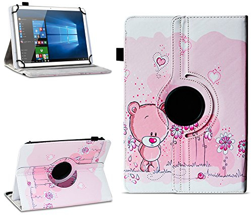 NAUC Robuste Universal Hülle 10 10.1 10.2 10.3 10.4 10.5 10.6 10.8 11 Zoll Tablet Schutzhülle Kunstleder Tasche Standfunktion extra 360° Drehbar, Farben:Motiv 1