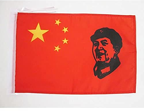 AZ FLAG - Drapeau Chine avec Mao Zedong - 45x30 cm - Pavillon Maoisme Chinois 100% Polyester Avec Deux Cordelettes - 20g