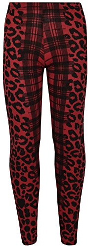 A2Z 4 Kids Gilrs Dress Kids Leopard & Tartan Print Legging - 7-8