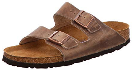 Birkenstock 552813 Arizona SFB tabacco brown, Oiled Leather PIANELLE Uomo, Brown EU 42