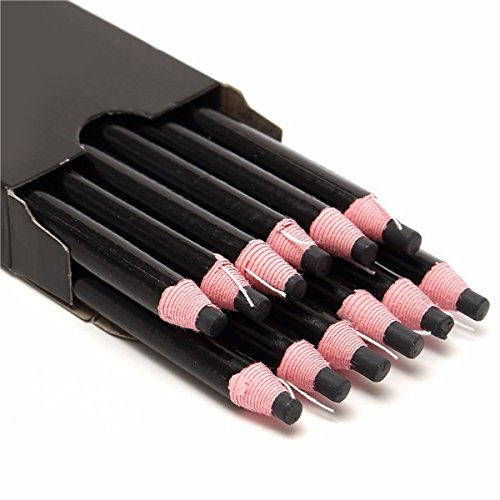 Tutoy 12 Pcs Marker Peel Off Chinagraph Grease Wax Pencil For Metal Glass Fabric -Black