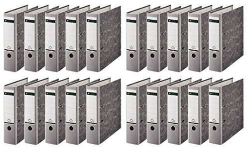 Leitz hochwertiger Ordner 180°, breit | 20er Pack, grau, 1