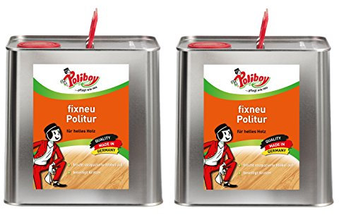 Poliboy - Fixneu Möbelpolitur Hell - für helle Oberflächen - beseitigt Kratzer und frischt auf! - 5 Liter (2x2,5l) - Made in Germany