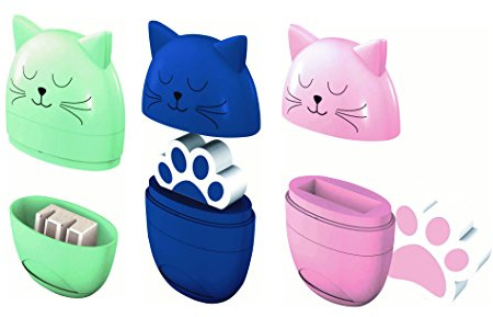 3 Doppel-Anspitzer Katze / Aus Aluminium / 3 Verschiedene Farben