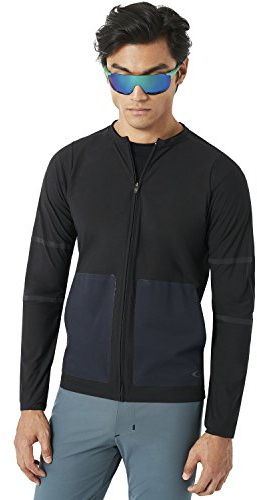 Oakley Radskin Shell Water Repellant Jacket Mens Zip Up Top Black 461632JP 02E
