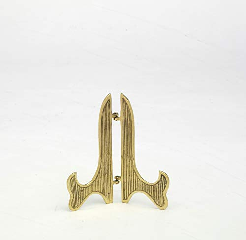 Kerzenteller Buchhalter, Tellerständer Messing Gold Höhe 12 cm
