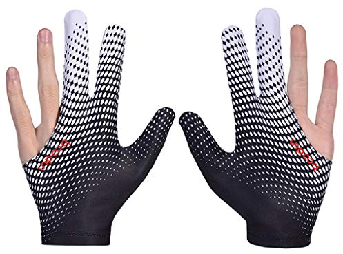 Antcher 2 Stück Billardhandschuhe Snooker Handschuhe Linke und Rechte Hand, 3 Finger Billard Pool Snooker Queue Handschuhe, Billard Zubehör für Männer Frauen