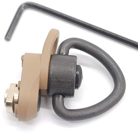 TRIROCK Sling Swivel Heart-Shape Loop with FDE Color Push Button QD Base & Sling Mount with a Hole for Snap Clip Hook Spring