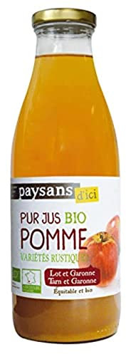 PAYSANS D'ICI Jus de pomme du Lot et Garonne bio & équitable 1L Bouteille 1 pièce