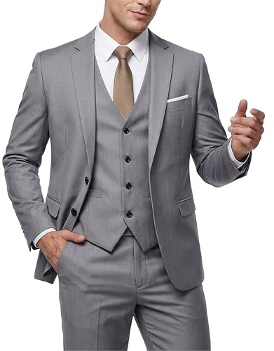MY'S Herren My's Men's 3 Piece Suit Set Business-Anzug Hosen-Set (3er Pack)
