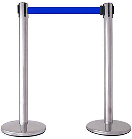 FlexiBarrier Lot de 2 barrières de contrôle de foule rétractables - Barrière de file d'attente - Barrière de sécurité