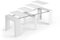 ElleDesign Table extensible en bois laqué blanc brillant de 50 à 237 cm 10 places