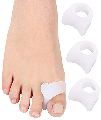 Gel Zehenspreizer mit Schleife Vielfalt Pack 4 Pack – Weicher Hochwertiger Zehenschutz, Zehenteiler Zehentrenner – Zehenspanner Zehen-Korrektur Groß