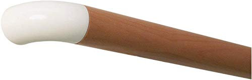 TIBU Buche Holz Handlauf Geländer 30-500 cm weiße Edelstahl Enden Wandhandlauf Wand Treppe, Länge 3000 mm / 300 cm / 3,0 m und Endstück weißer Bogen