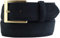 Gürtel aus Veloursleder mit goldener Gürtelschnalle 4 cm | Velour-Ledergürtel 40mm | Wildleder-Gürtel 4cm | Dunkelblau 100cm