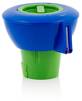 Zelsius Pool Dosierschwimmer mit Thermometer | Chlorspender für Ø 9 cm Tabletten | Chlordosierer für Pool, Chlor Dosierschwimmer, Chlorschwimmer Pool, schwimmender Chlorspender
