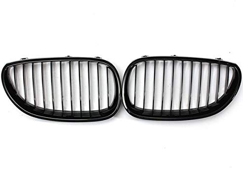 Viviance Paar Black Front Sport Wide Nierengitter Grill kompatibel mit BMW E60 E61 5er M5 03-10