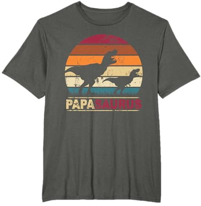 Papasaurus Rex Daddy Dinosaur Family Dino Papa Saurus Maglietta