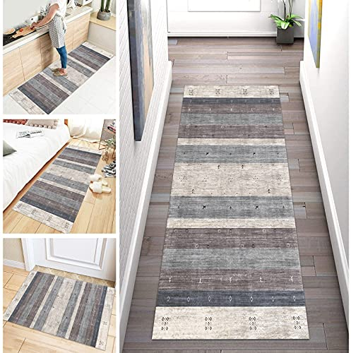 Marokkanischer Teppich Läufer Flur Küche rutschfest Waschbar Korridor TeppichLäufer Modern Geometrie Schlafzimmer Wohnzimmer, Breite 60cm/ 70cm/ 80cm/ 90cm/ 100cm ( Color : Color#1 , Size : 60x100cm )