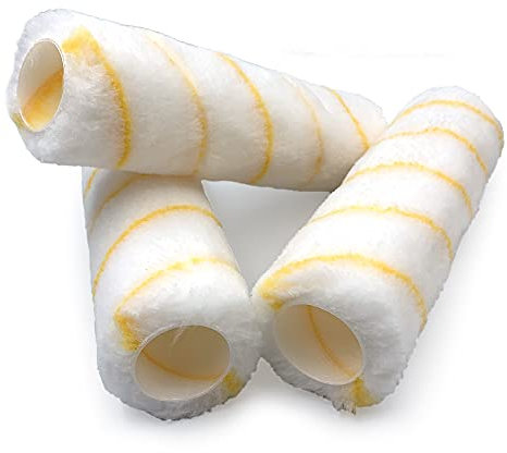 Nicholas Jack 9 inch Roller Sleeves, Pack of 3 Rollers for Painting Walls and Ceilings with 1.5 Standard Fitting − Professional Paint Roller Sleeve for Smooth Finish Emulsion Paint