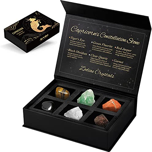 Aovila Capricornio Regalos de Cumpleaños para Mujer Piedras del Zodíaco Piedras de Nacimiento Regalos Cumpleaños Aniversario de Horóscopo Astrología Zodíaco para Esposa Madre