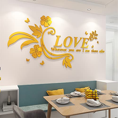 Wandtattoo LOVE 3D Wandaufkleber Sticker DIY Wandsticker Wanddeko Deko für Schlafzimmer Wohnzimmer Sofa Hintergrund Art Home Deco Puzzle Handgefertigt im Innenbereich Dekoration
