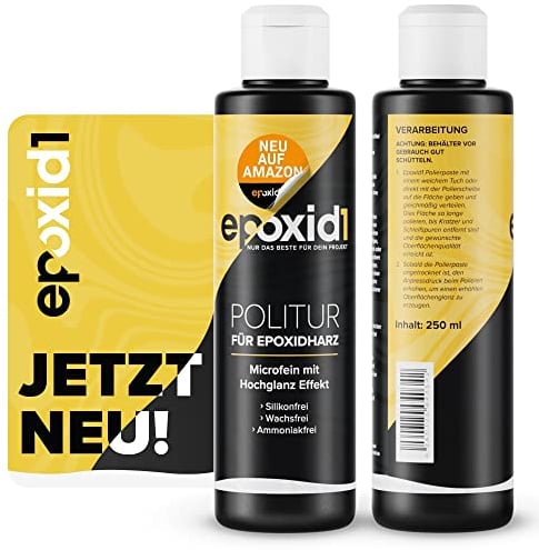 epoxid1® Polierpaste Epoxidharz | 250ml | Hochglanz-Finish | Microperl-Technologie | Politur für Epoxidharz, Resin & Kunststoff