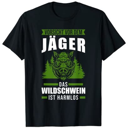 Herren Vorsicht vor dem Jäger Jagen Jagd T-Shirt