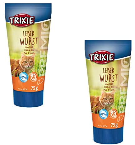 Trixie Premio Leberwurst für Katzen ohne Zuckerzusatz - Doppelpack - 2 x 75 g