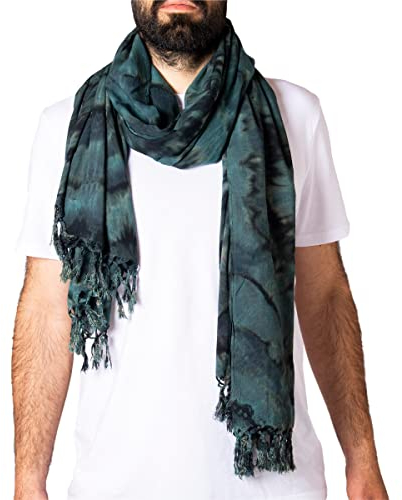 PANASIAM tiedye Scarf petrol-grau, 190x116cm