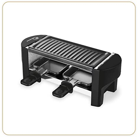 LITTLE BALANCE 8559 Black Jura 2, Appareil à raclette 1 ou 2 personnes, Sans PFAS, Antiadhésif, 320 W, Noir
