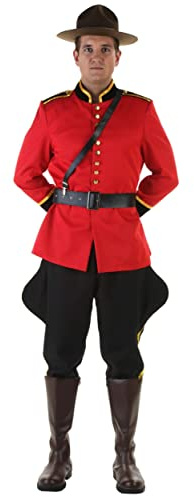 Men's Canadian Mountie RCMP Costume Authentic Red Sergeant Jacket, Pants, Belt, & Shoulder Strap for Halloween