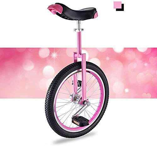 Einrad Fahrrad für Mädchen/Kinder/Erwachsene/Damen Einrad Trainer, 16 Zoll 18 Zoll 20 Zoll Einrad Rad Laufrad Trainingsrad für 9 Jahre (Color : Pink, Size : 16 Zoll Rad)