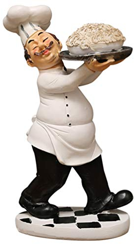 Milisten Dekofigur Koch Und Köchin Bulldogge Butler Netter Chef Kochfiguren Harz Statue Kochkoch Skulptur Tischplatte Sammlerfigur Für Küche Restaurant Dekofigur Küche Porzellan Koch Bulldogge Butler