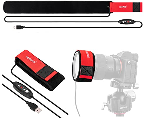 NEEWER USB Objektivheizung, 500mm Objektivwärmer für DSLR Kamera und Teleskop, 3 Temperatureinstellungen, Tauheizstreifen verhindert Tau, Nebel und Kondensation für Astrofotografie mit Teleskopkamera