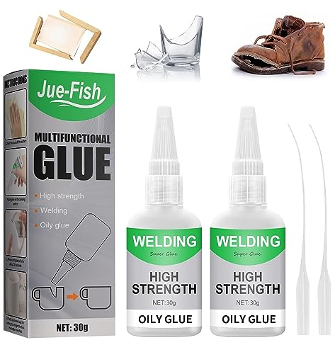 Jue Fish Glue, Jue Fish Multifunctional Glue, Jue-Fish Welding High-Strength Oily Glue, Jue Fish Multifunctional Glue, Uniglue Universal Super Glue Welding High-Strength Oily Glue (2 Pieces)