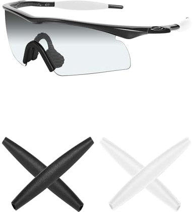 Mryok 2 Pair Replacement Earsocks for Oakley M Frame Heater/Hybrid/Strike/Sweep Sunglass - White & Black
