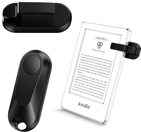K2 RF Control Remoto Página Turner para Kindle Paperwhite Accesorios Lectura Kobo Surface Comics/Novelas iPhone Tablets Android Tomar Fotos Cámara Grabación de Video Remoto (Profundo Negro)