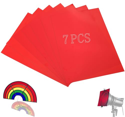 SWTYExt högtemperaturfilm för lampa, färgglad gelfilm färgfilter A4 transparent färgkorrigering