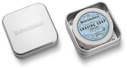 Störtebekker® Premium Rasierseife & Seifendosen Set - Seifendose Aluminium Set inkl. Rasierseife in verschiedenen Varianten - Vegane Rasierseife Handgefertigt in Seifenmanufaktur (Crusoe)