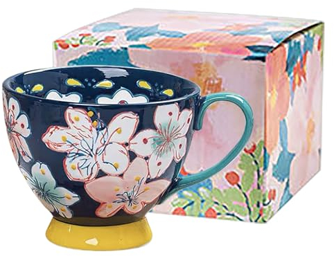 OhMill Tasses à Café Mug en Céramique Tasse à Thé 500ml avec Peinture à l'Huile Tasses à Cappuccino Mug Cadeau Grandes Tasses pour Lait Cacao Petit-Déjeuner