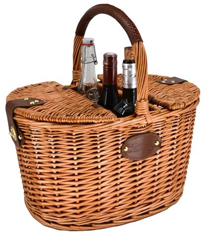 Les Jardins de la Comtesse Neuville - Cesta isotérmica para botellas, color marrón - compartimento de almacenamiento, 43 x 30 x 24 cm