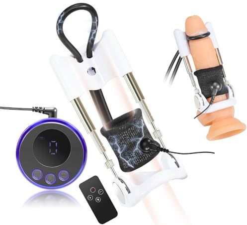 Jpscor SM Elektro Shock Penis Extender mit Penisringe Set, Sexuelle Elektrostimulation Penis Trainer Stimulator für Penisverlängerung und Penisvergrößerung BDSM E-Stim Sexspielzeug für Männer