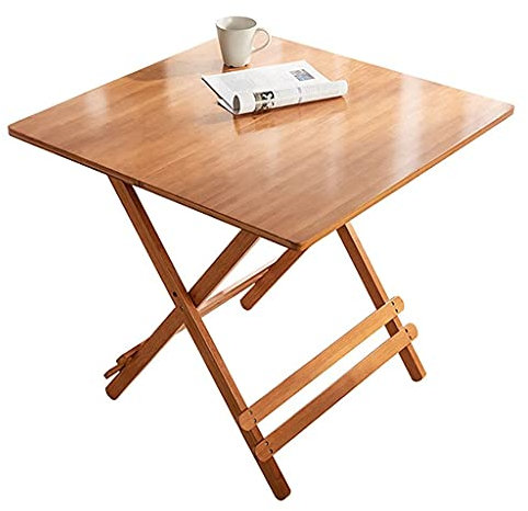 SIbeg Klapptisch Mahlzeit Tragbarer Bambus-Massivholz-Esstisch Tragbarer Campingtisch Tragbarer Faltbarer Strandtisch Outdoor-Spezialpicknick (Farbe: Holzfarbe, Größe: 60 * 60 * 76 cm)