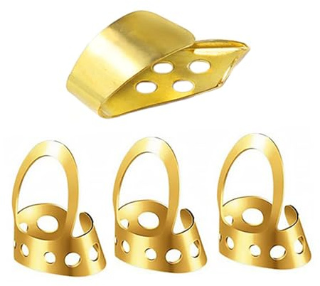 Hoement 4stücke Daumenpick Höhlte Einstellbarer Ring Plektrum Gitarren-fingerpick Gitarrenzubehör Für Gitarre Banjo Ukulele Bass Und Andere Saiteninstrumente Aus Rostfreiem Stahl Langlebig