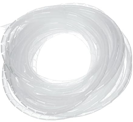 sourcing map Spiral Cable Wrap, 33 Ft - 5/16-Inch Spiral Wire Cable Cord Wraps Covers Sleeve for PC TV Computer Electrical Wire Hose Organizing, White
