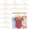 Xialvyu 10 Stück Baby Kleiderbügel,Kleiderbügel Holz Putzige Kleine Kleiderbügel Kinder rutschfeste Puppenkleiderbügel für Baby und Kinder Puppen